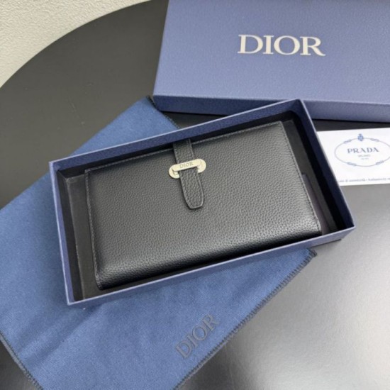 Replica Portafoglio lungo Dior Normandie Bifold nero Imitazione Outlet Online