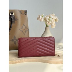 Replica Portafoglio YSL Saint Laurent Monogram Continental con cerniera Maroon Imitazione Outlet Online