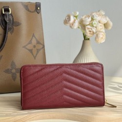 Replica Portafoglio YSL Saint Laurent Monogram Continental con cerniera Maroon Imitazione Outlet Online