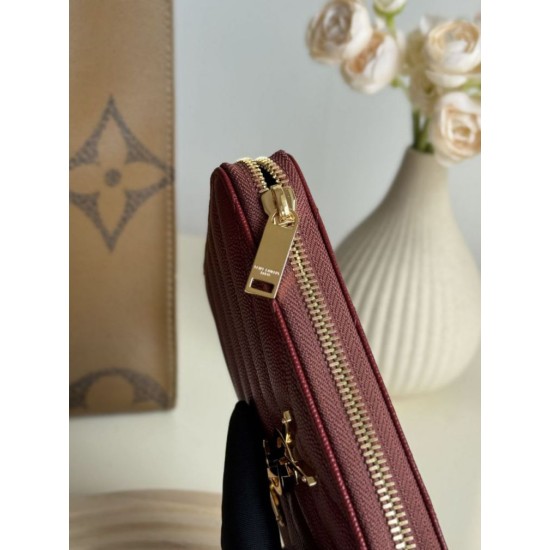 Replica Portafoglio YSL Saint Laurent Monogram Continental con cerniera Maroon Imitazione Outlet Online
