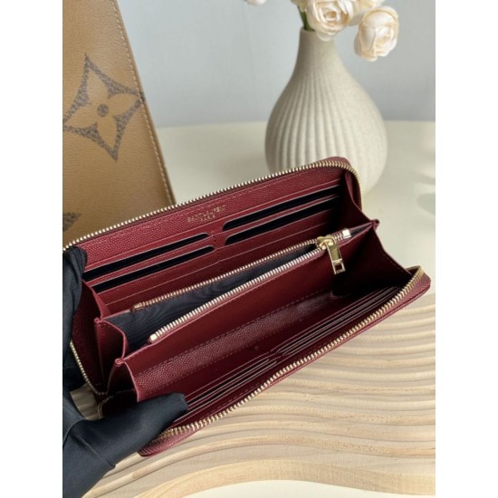 Replica Portafoglio YSL Saint Laurent Monogram Continental con cerniera Maroon Imitazione Outlet Online