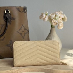 Replica Portafoglio YSL Saint Laurent Monogram Continental con cerniera Albicocca Imitazione Outlet Online