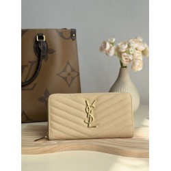 Replica Portafoglio YSL Saint Laurent Monogram Continental con cerniera Albicocca Imitazione Outlet Online