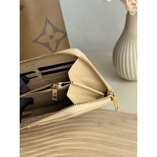 Replica Portafoglio YSL Saint Laurent Monogram Continental con cerniera Albicocca Imitazione Outlet Online