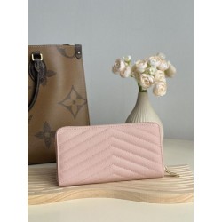 Replica Portafoglio YSL Saint Laurent Monogram Continental con cerniera Rosa Imitazione Outlet Online