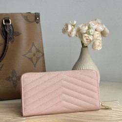 Replica Portafoglio YSL Saint Laurent Monogram Continental con cerniera Rosa Imitazione Outlet Online