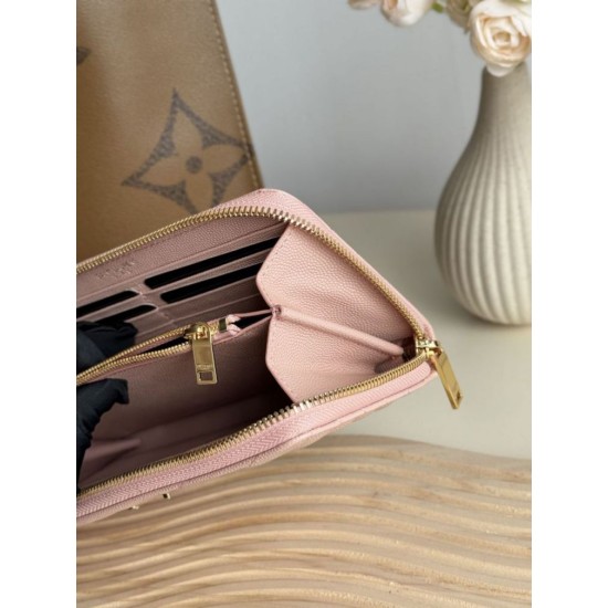 Replica Portafoglio YSL Saint Laurent Monogram Continental con cerniera Rosa Imitazione Outlet Online
