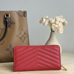 Replica Portafoglio YSL Saint Laurent Monogram Continental con cerniera Rosso Imitazione Outlet Online
