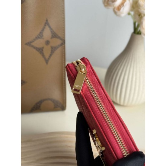 Replica Portafoglio YSL Saint Laurent Monogram Continental con cerniera Rosso Imitazione Outlet Online