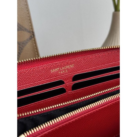 Replica Portafoglio YSL Saint Laurent Monogram Continental con cerniera Rosso Imitazione Outlet Online