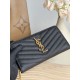 Replica Portafoglio YSL Saint Laurent Monogram Continental con cerniera Nero Oro Imitazione Outlet Online