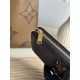 Replica Portafoglio YSL Saint Laurent Monogram Continental con cerniera Nero Oro Imitazione Outlet Online