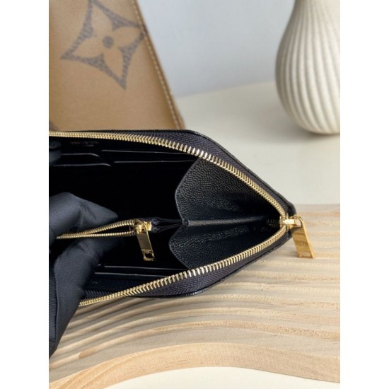Replica Portafoglio YSL Saint Laurent Monogram Continental con cerniera Nero Oro Imitazione Outlet Online