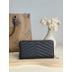 Replica Portafoglio YSL Saint Laurent Monogram Continental con cerniera Nero Argento Imitazione Outlet Online