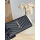 Replica Portafoglio YSL Saint Laurent Monogram Continental con cerniera Nero Argento Imitazione Outlet Online