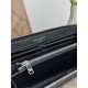 Replica Portafoglio YSL Saint Laurent Monogram Continental con cerniera Nero Argento Imitazione Outlet Online