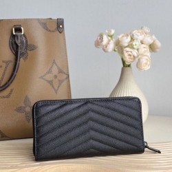 Replica Portafoglio YSL Saint Laurent Monogram Continental con cerniera Nero Imitazione Outlet Online