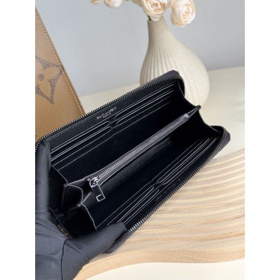 Replica Portafoglio YSL Saint Laurent Monogram Continental con cerniera Nero Imitazione Outlet Online