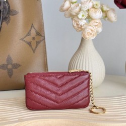 Replica Porta carte con cerniera YSL Saint Laurent Cassandre Matelassé Fragments Rosso Imitazione Outlet Online