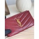 Replica Porta carte con cerniera YSL Saint Laurent Cassandre Matelassé Fragments Rosso Imitazione Outlet Online
