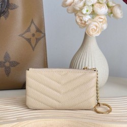 Replica Porta carte con cerniera YSL Saint Laurent Cassandre Matelassé Fragments Albicocca Imitazione Outlet Online