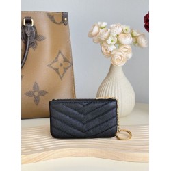 Replica Porta carte con cerniera YSL Saint Laurent Cassandre Matelassé Fragments Nero Oro Imitazione Outlet Online