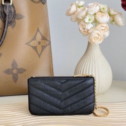 Replica Porta carte con cerniera YSL Saint Laurent Cassandre Matelassé Fragments Nero Oro Imitazione Outlet Online