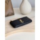 Replica Porta carte con cerniera YSL Saint Laurent Cassandre Matelassé Fragments Nero Oro Imitazione Outlet Online