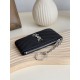Replica Porta carte con cerniera YSL Saint Laurent Cassandre Matelassé Fragments Nero Argento Imitazione Outlet Online