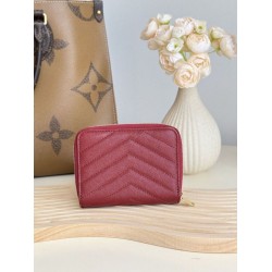 Replica Portafoglio compatto YSL Saint Laurent Cassandre Matelassé Rosso Imitazione Outlet Online