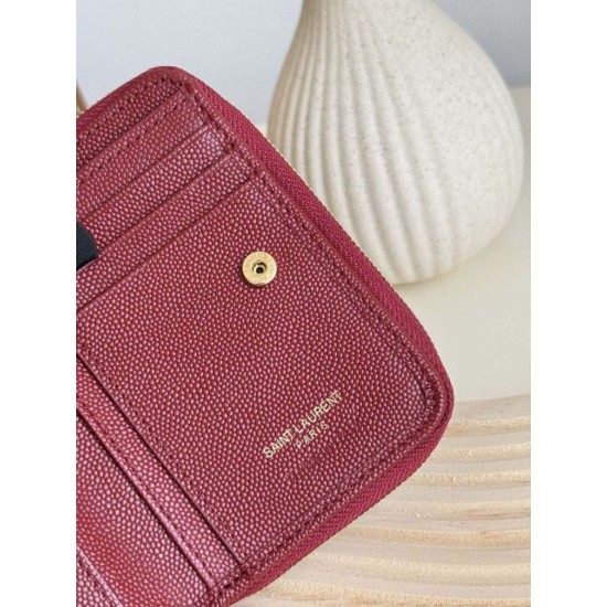 Replica Portafoglio compatto YSL Saint Laurent Cassandre Matelassé Rosso Imitazione Outlet Online