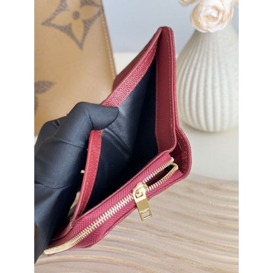 Replica Portafoglio compatto YSL Saint Laurent Cassandre Matelassé Rosso Imitazione Outlet Online