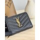 Replica Portafoglio compatto YSL Saint Laurent Cassandre Matelassé Nero Imitazione Outlet Online