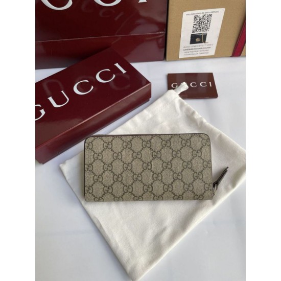 Replica Portafoglio Gucci con cerniera interna GG 856562 Marrone Imitazione Outlet Online