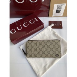 Replica Portafoglio Gucci con cerniera interna GG 856562 Marrone Imitazione Outlet Online