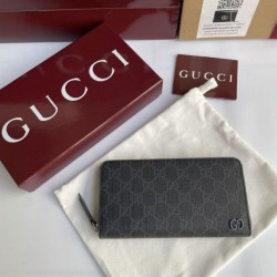 Replica Portafoglio Gucci con cerniera interna GG 856562 Nero Imitazione Outlet Online
