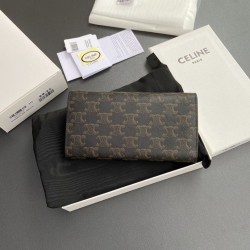 Replica Portafoglio grande Celine in tela con chiusura a trionfo Imitazione Outlet Online