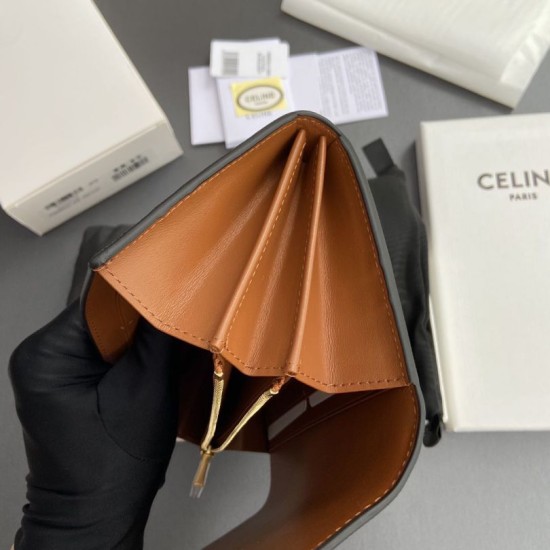 Replica Portafoglio grande Celine in tela con chiusura a trionfo Imitazione Outlet Online