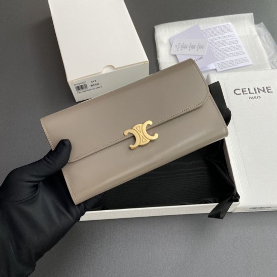 Replica Portafoglio grande Celine Triomphe Ciottoli Imitazione Outlet Online