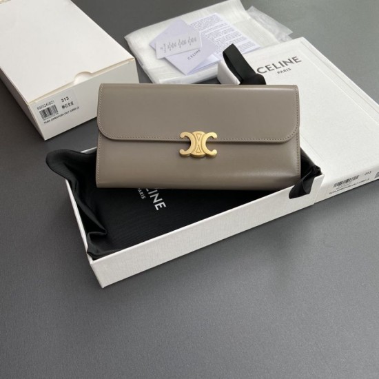 Replica Portafoglio grande Celine Triomphe Ciottoli Imitazione Outlet Online