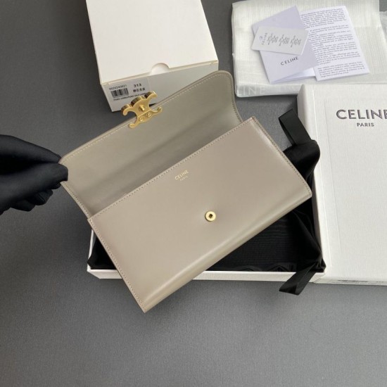 Replica Portafoglio grande Celine Triomphe Ciottoli Imitazione Outlet Online