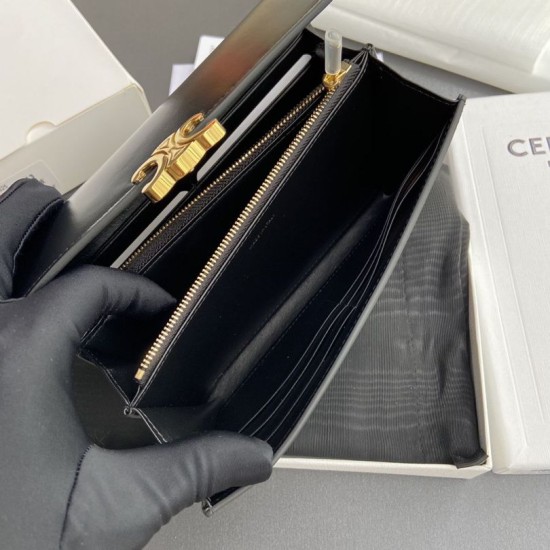 Replica Portafoglio grande Celine Triomphe Nero Imitazione Outlet Online