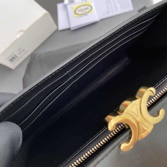 Replica Portafoglio grande Celine Triomphe Nero Imitazione Outlet Online