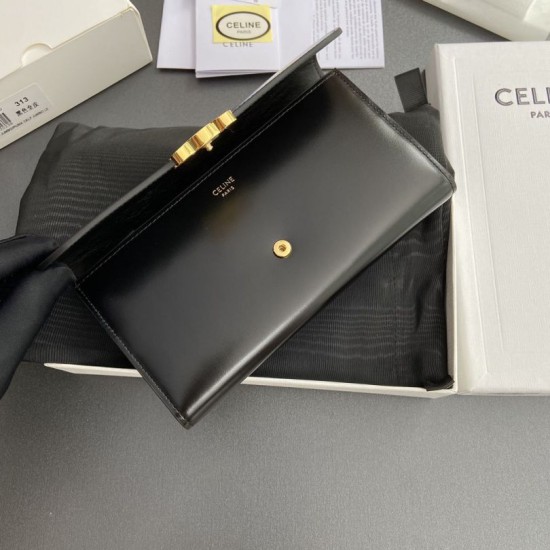 Replica Portafoglio grande Celine Triomphe Nero Imitazione Outlet Online