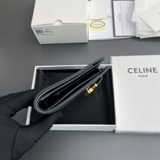 Replica Portafoglio Celine con tracolla media Nino Nero Imitazione Outlet Online