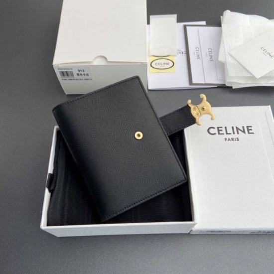 Replica Portafoglio Celine con tracolla media Nino Nero Imitazione Outlet Online