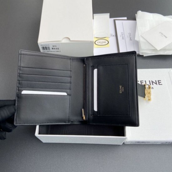 Replica Portafoglio Celine con tracolla media Nino Nero Imitazione Outlet Online