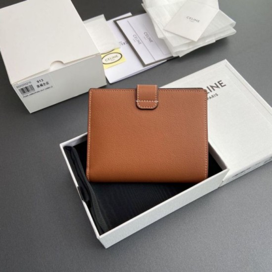 Replica Portafoglio Celine con tracolla media Nino Marrone Imitazione Outlet Online
