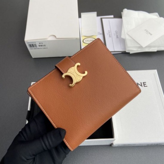 Replica Portafoglio Celine con tracolla media Nino Marrone Imitazione Outlet Online