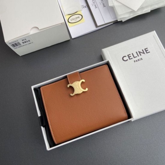 Replica Portafoglio Celine con tracolla media Nino Marrone Imitazione Outlet Online